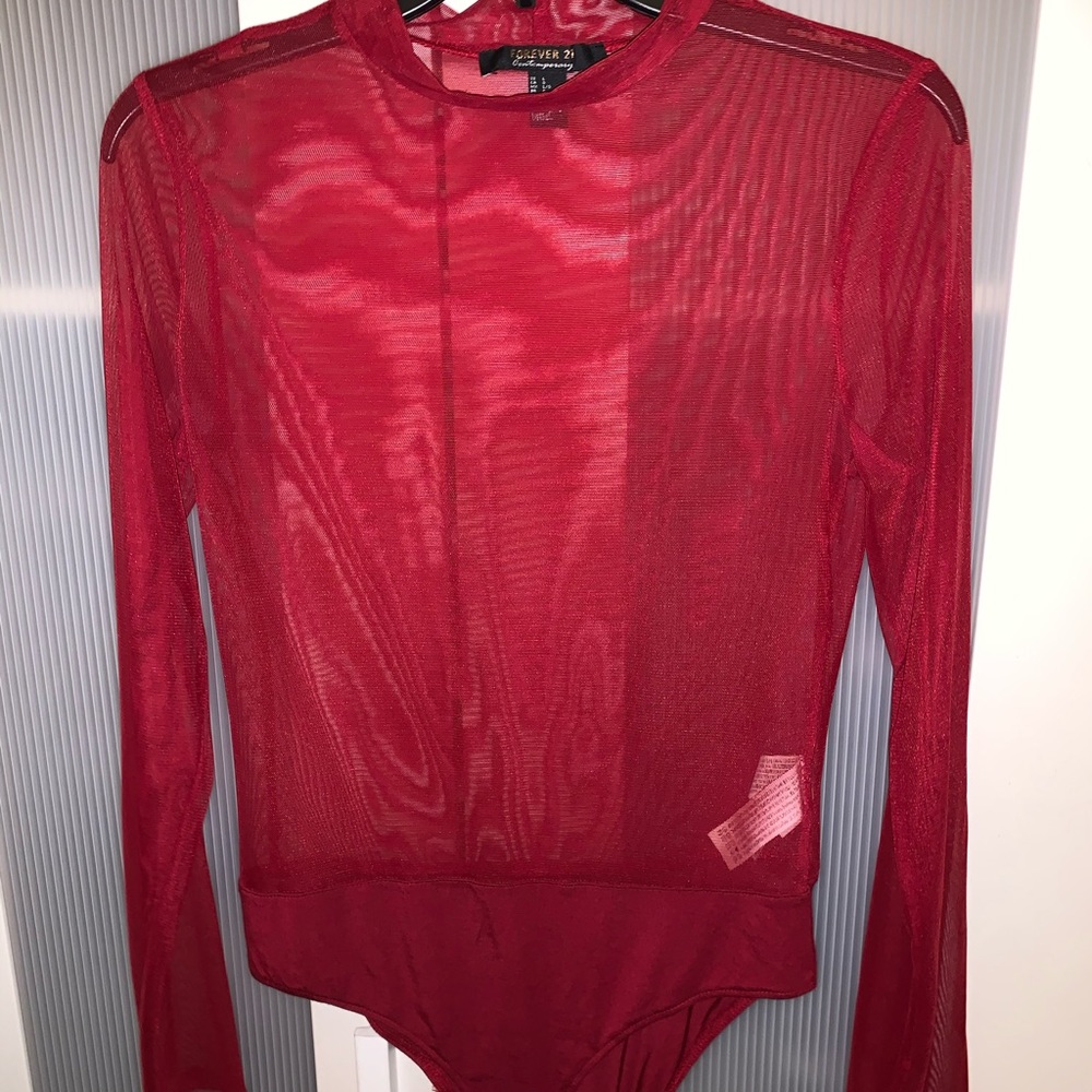 Mesh Red Bodysuit